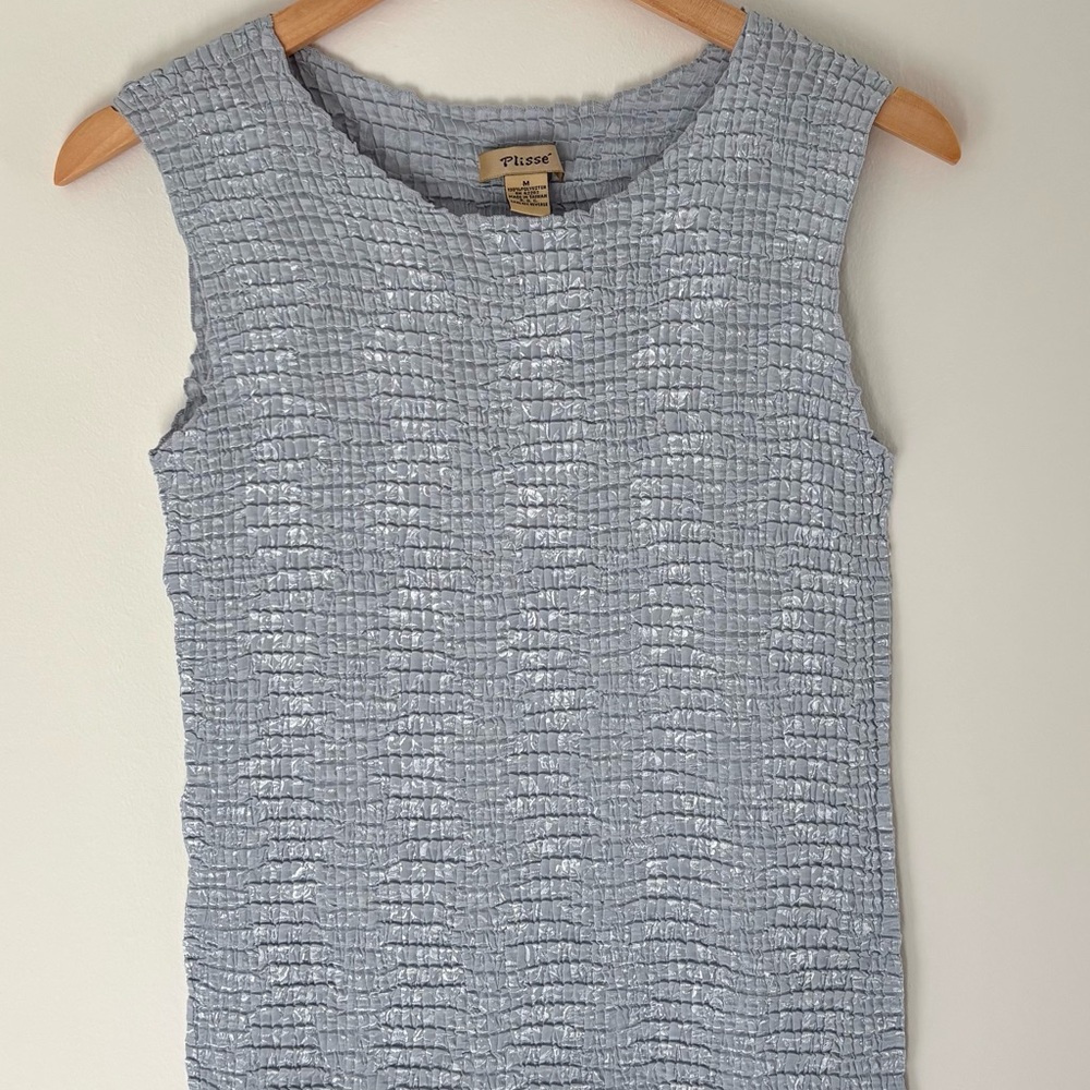 Vintage Silver Grey Ruched Tank Top